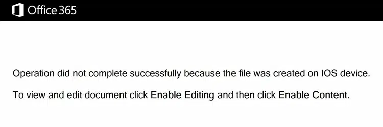 Figure 2 - Fixed Microsoft Office 365 / Apple iOS Theme