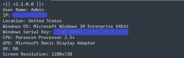 Figure 2 Masslogger Log.txt file containing all stolen data it found