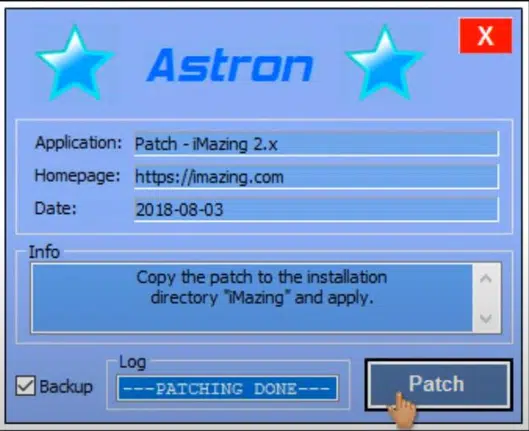 Astron patching software that delivers Mars