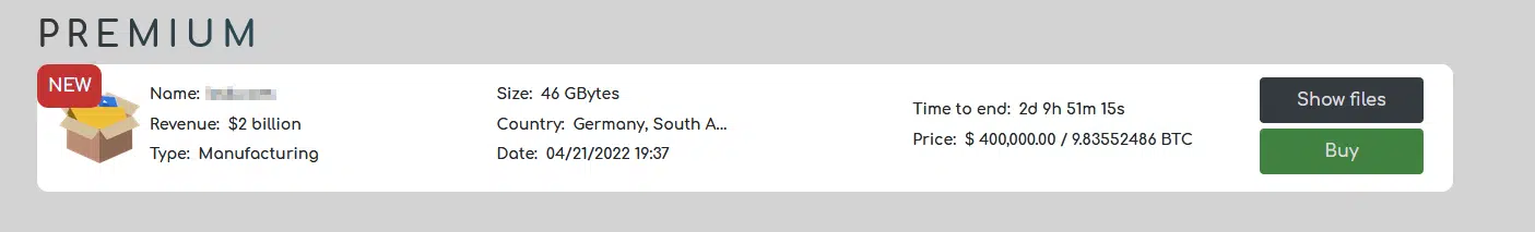 Premium data up for sale