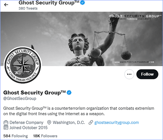 Ghost Security Group official Twitter