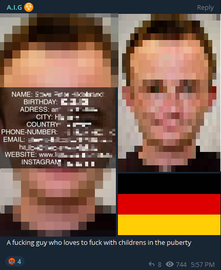 Doxing of a pedophile found in Germany