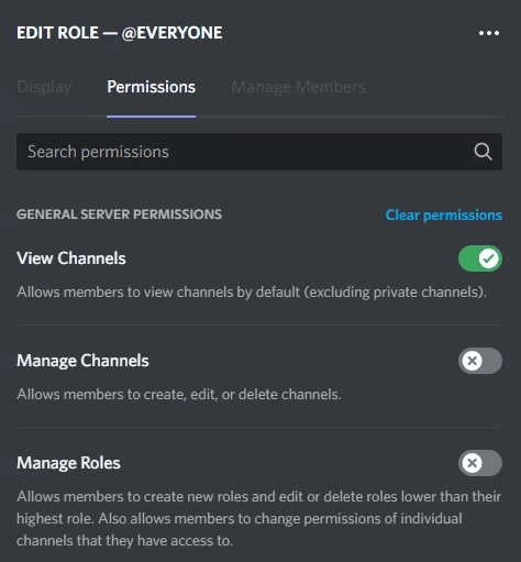 Role creation in Discord