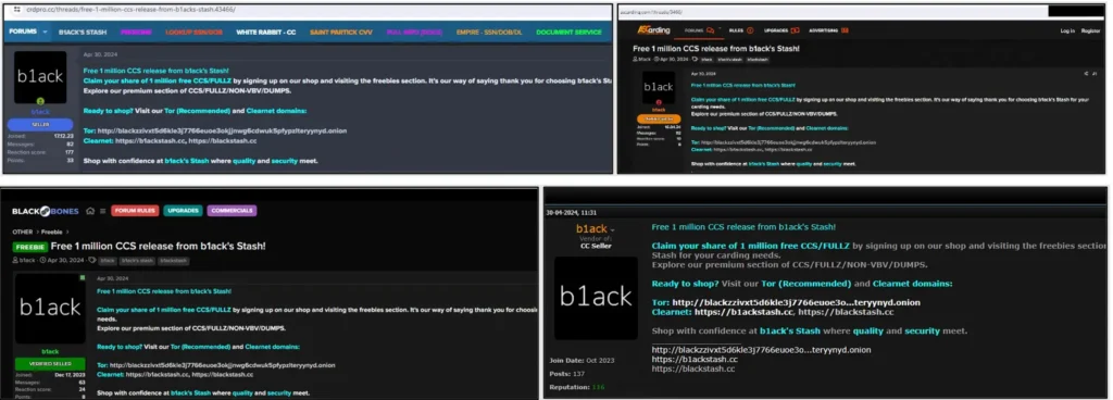 Free 1 Million CCS/FULLZ Announcement on Several Carding Forums announcements