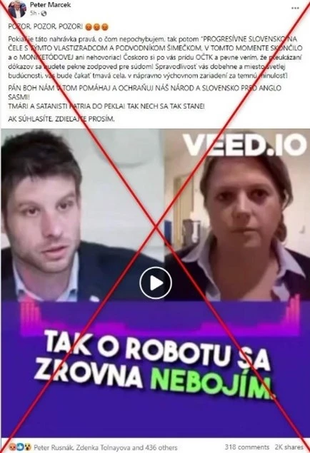 Figure 1: Screenshot of a deepfake recording that went viral during Slovakia's September 2023 election.