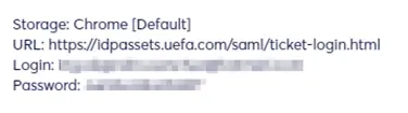 Figure 1: Exposed UEFA Customer Credentials