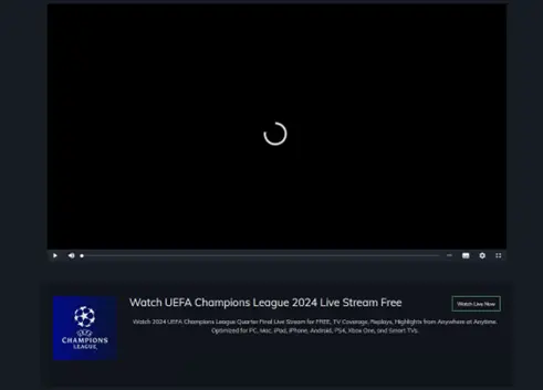 Figure 3: Malicious UEFA Free Streaming Site