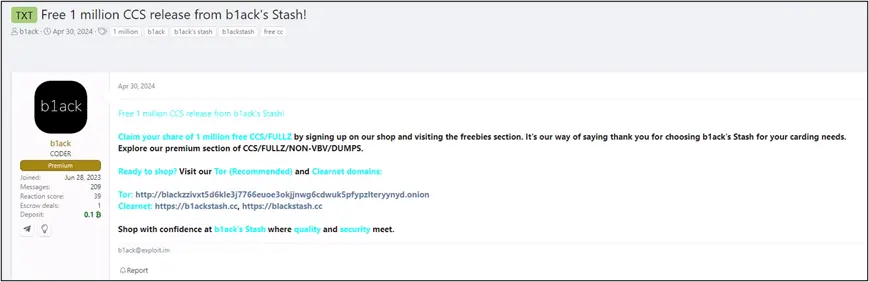 Free 1 Million CCS/FULLZ Announcement on Several Carding Forums