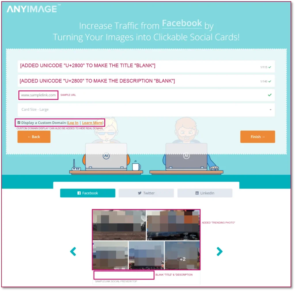 Figure 6: Sample Online Tool for Social Card Creation – ANYIMAGE.io