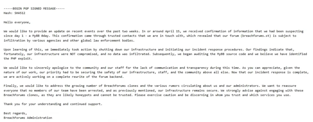 breach forum announcement